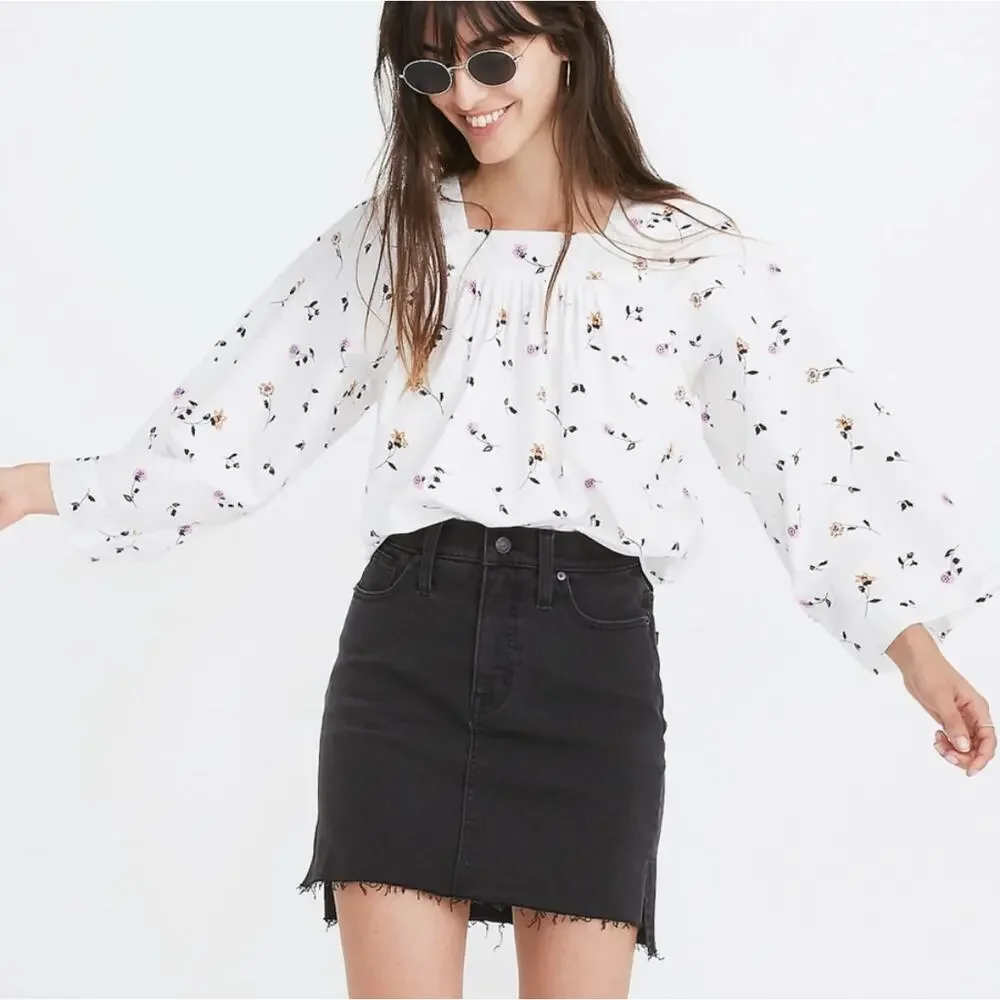 Madewell Stretch Denim Mini Skirt Size 29 - Picture 2 of 8